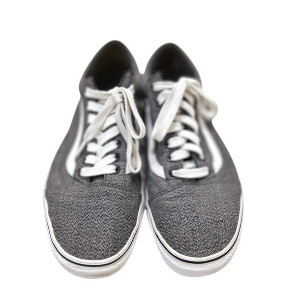 Men’s Vans Gray & White two tone lace up fabric old Skool Sneakers size 9.5 - Picture 3 of 10